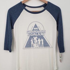 MWT Marvel Guardians 3/4 Baseball Raglan Tee XS